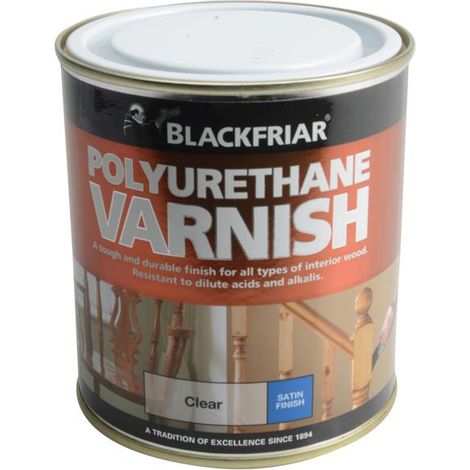Blackfriar BF0230002E1 Polyurethane Varnish P100 Clear Satin Finish, 500ml