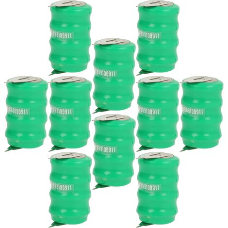 vhbw 10x NiMH pile bouton de remplacement pour type V80H 2 épingles 80mAh 4,8V convient pour les batteries de modélisme etc. (1/4)
