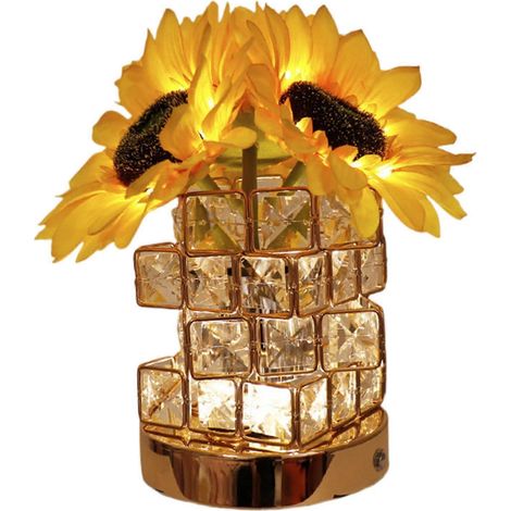 LED-Nachttischlampe mit Sonnenblumenmotiv, wiederaufladbar, für Wohnzimmer und Kinderzimmer, robuste und dekorative Beleuchtung