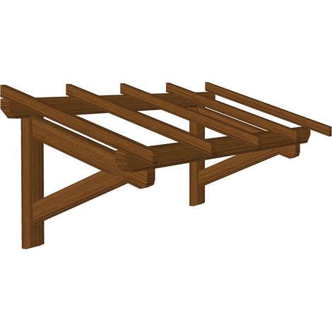 WMU – Marquise en bois pour portes et fenêtres – Traitée marron – Dimensions 1.90 x 0.90 m – Résistante aux intempéries – Fabrication française (1/3)