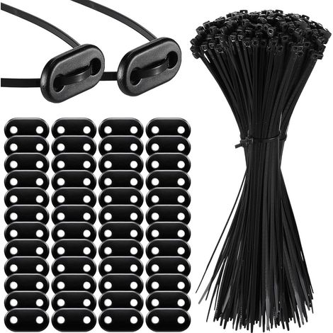Kit Fixation Brise-Vue - 100 Pièces - PVC Résistant - Pour Clôture Jardin Et Balcon - Plaques Et Serre-Câbles (1/5)