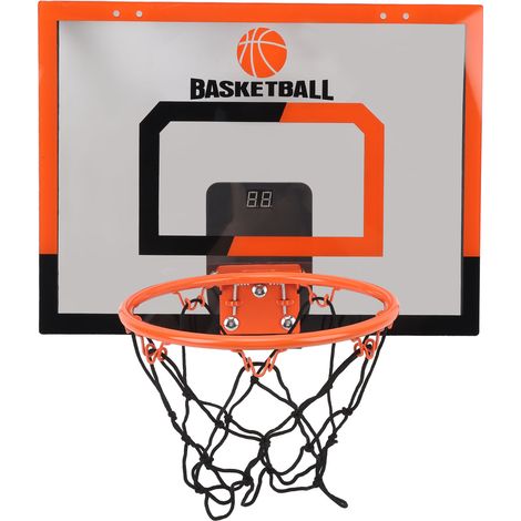 Panier de basket d'intérieur Mini panier avec tableau de score électronique transparent, sans perforation, jouet de sport pour enfants (1/5)