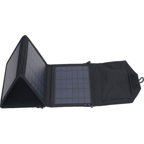 Tragbares, faltbares Solarladegerät, 5V-Solarpanel mit zwei USB-Ausgängen (0-2A), hohe Effizienz für Camping, Wandern und Outdoor-Aktivitäten (1/5)