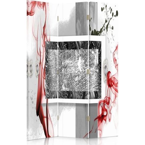 Paravento bilaterale 360, Astrazione in grigio e rosso - 110x170 (1/5)