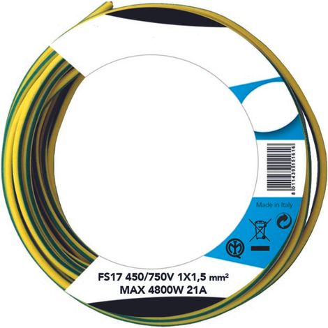 Cavo Unipolare 1x1,5 mm² giallo/verde 10m - Idrhaus