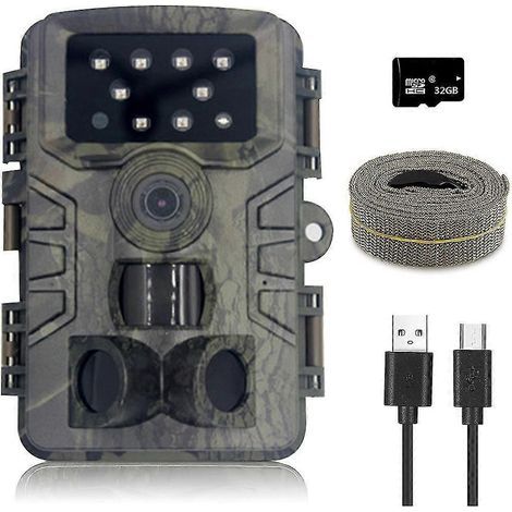 Caméra de chasse avec capteur de mouvement grand angle de dernière génération, déclenchement automatique, sans flash et étanche pour la surveillance de la faune. (1/5)