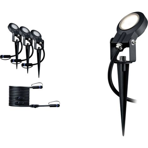 Paulmann 93689 Plug & Shine lampada per esterni LED Sting incl. 3 picchetti da giardino da 6 Watt dimmerabile antracite apparecchio da giardino alluminio ambiente esterno 3000 K (1/5)