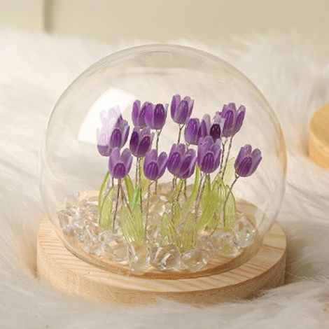 Lampe De Nuit Tulipe DIY - Décoration Florale Artificielle Pour Chambre À Coucher - Lumière D'ambiance Manuellement Ajustable - Lot De 13 Fleurs (1/5)