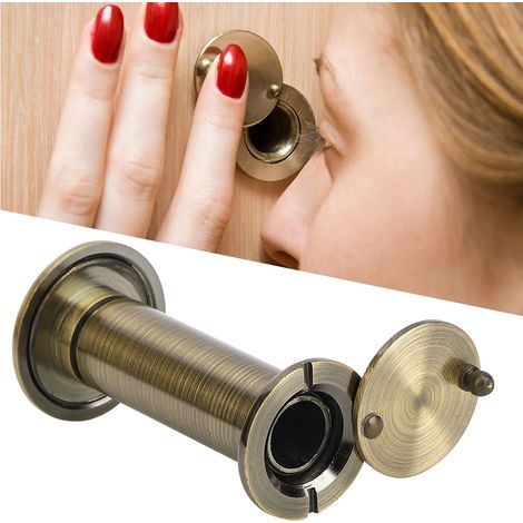 Judas de porte de sécurité antivol avec angle de vision de 220 degrés et couvercle arrière pour usage domestique (couleur bronze) (1/5)