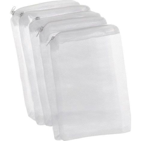 Lot de 5 sacs filtrants réutilisables pour aquarium, en filet, augmentant la solubilité de l'oxygène - 15 x 25 cm (1/5)