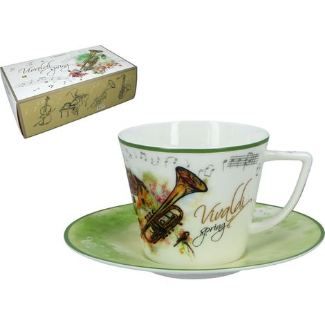Tasse mit Untertasse Antonio Vivaldi Frühling Carmani Geschenk FÜR Kaffee (1/5)