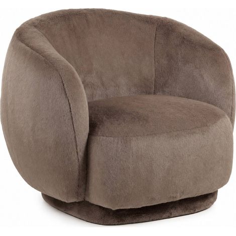 Fauteuil lounge enveloppant et doux - marron duveteux (1/5)
