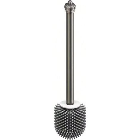 WC-Bürste aus Silikon, WC-Bürste mit 7 cm Durchmesser aus für die Reinigung des Badezimmers (Silber) (1/3)