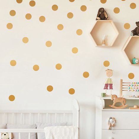 108 einfache Punktaufkleber für Kinderzimmer, Eingangsbereiche, Wohnzimmer, gewerbliche Wanddekoration, DIY-Aufkleber, 28,5 x 41 cm / FX1814 Gold (1/5)