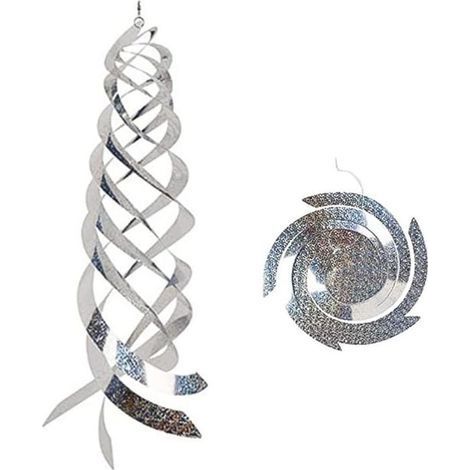 Set mit 5 spiralförmigen Taubenabwehrgeräten, reflektierenden Vogelscheuchen, hängenden Taubenabwehrgeräten zum Schutz von Gärten, Balkonen, Höfen und Bauernhöfen (1/5)