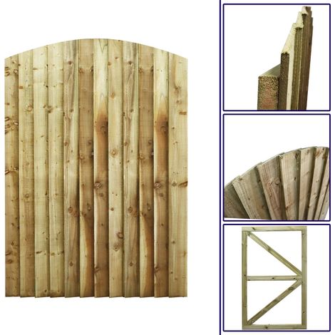 Premier 6ft Feather Edge 120cm Wide Fully Framed Arch Top Gate (1/5)
