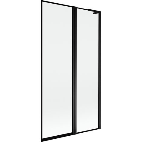 Paravent de baignoire Mexen Mist L à 2 volets droits 100 x 150 cm, cadre noir, noir - 8A9L-100-011-70-70-P (1/5)