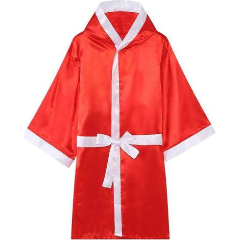 Robe de boxe/kickboxing unisexe avec ceinture et entraînement, taille M, rouge. (1/5)