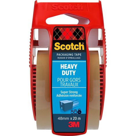 Scotch Nastro adesivo per imballaggio extra resistente, avana, 48 mm x 20 m, 1 rotolo su avvolgitubo manuale/confezione (1/5)