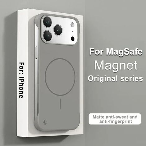 (Gris titane, iPhone Air) Coque de téléphone ultra-mince sans bordures, en polycarbonate givré, compatible avec la recharge sans fil MagSafe. (1/5)