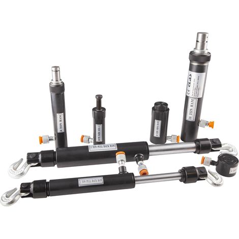 Clas – Coffret 7 vérins carrossier tireur/pousseur 1/4" – Vérins 2T/4T/10T – Réglables de 42 à 650mm – Pour chantiers et réparations automobiles (1/2)