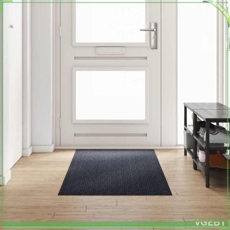 Tapis couloir - FAFEISY - Décoration minimaliste - Anthracite - 80 x 250 cm - Tissu antidérapant (1/5)