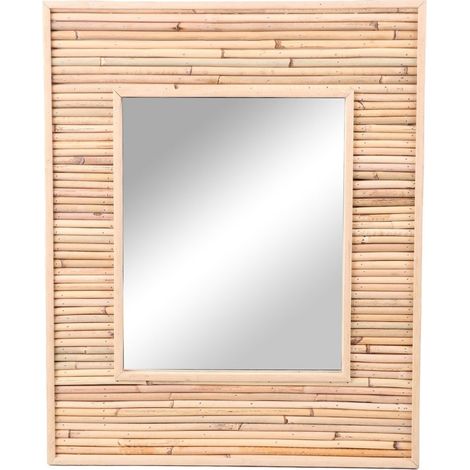 Miroir koné rotin et bambou 45x55 cm (1/2)
