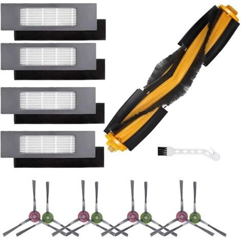 ALLIANDISLot de 14 accessoires pour robot aspirateur Ecovacs Deebot N8, N8+, N8 Pro, N8 Pro+, T9, T9+, N10+, OZMO 950/920, T8, T8+, T8 AIVI, T8 MAX, 1 brosse principale, 8 brosses latrales, 4 filtres, (1/5)