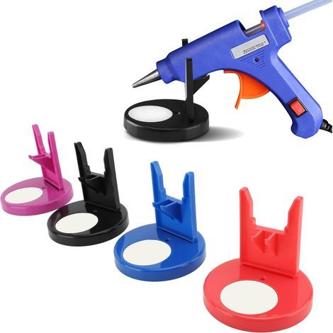 Support de Pistolet à Colle Thermofusible 4 Pièces, Support de Colle Thermofusible pour L'artisanat, Support de Base de Prévention des Débordements avec Base Antidérapante (1/4)