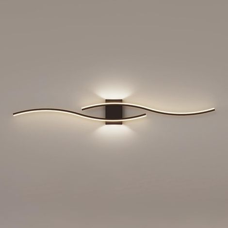 Applique murale LED moderne, appliques murales linéaires en métal avec éclairage haut et bas, petits projecteurs, lumière d'ambiance murale de fond