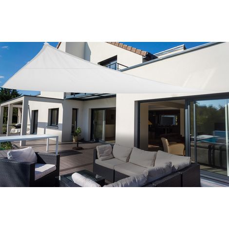 Dreiecksonnensegel 460 cm - Polyester - Farbe weiß (1/5)