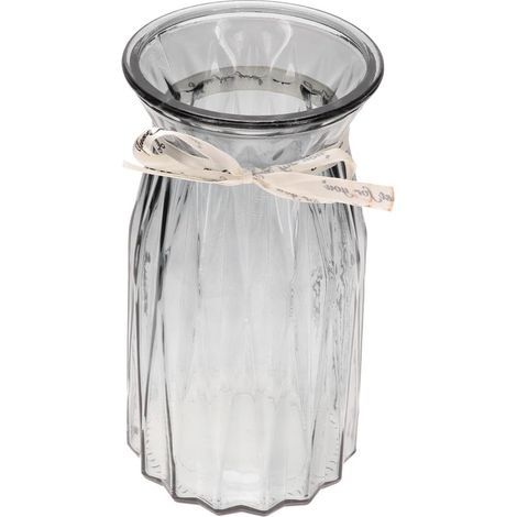 Vase Hydroponique en Verre Coloré Gris Vase Décoratif Nordique à Fleurs Moderne pour Bureau et Maison Pot à Fleurs en Verre Transparent Design Simple (1/5)