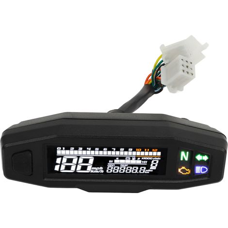 Compteur de vitesse Universel LCD Rétroéclairé Précision Élevée 12V Jauge de Carburant LED pour Moto Sportive et Motocyclette (1/5)