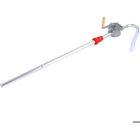 Pompe à tambour rotative - - Alliage d'aluminium - Manivelle rotative - Longueur 124 cm - Diamètre d'entrée 3 cm (1/5)
