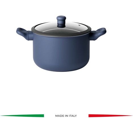 Cook&Color cuocipasta mit Deckel Ø 22,5 cm in navy blau 600x300x240