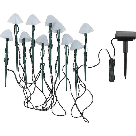 Set Mit 10 Mini Solarpilzen CHAMPY 3.8m