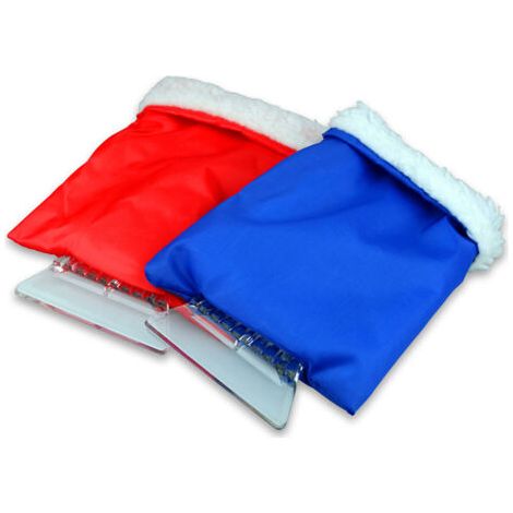royaluxe-Grattoir à glace pour voiture bleu/rouge avec gant grattoir à neige imperméable pour pare-brise et fenêtre (1/4)