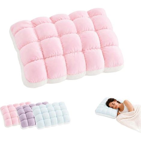 Oreiller rafraîchissant effet guimauve, oreiller matelassé frais au toucher pour adultes, oreiller moelleux et léger comme un nuage avec soutien de la nuque et du dos. (1/5)