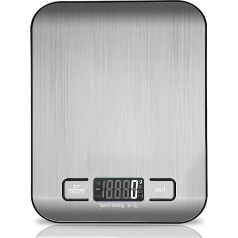 Balance de cuisine numérique, balance de cuisson électronique en acier inoxydable de 5 kg, balance pour aliments ultra-mince élégante (1/5)