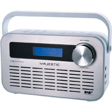 New Majestic DAB-843W Radio Tragbar Digital Silber