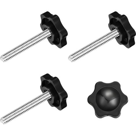 4 Vis de Serrage, M6 x 40mm, Tête Étoile Plastique, Acier Galvanisé, Pour Meubles et Bases de Parasol (1/5)