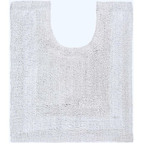 HOMESCAPES Tapis contour WC en coton, 50 x 55 cm – Blanc