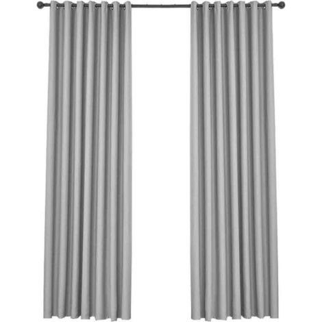 Garden FutureRideaux Occultants Isolants Thermiques - Design Moderne à Oeillets - Gris Clair 132x240 cm