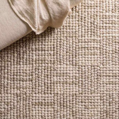 Tapis tufté main beige 140x80cm (1/5)