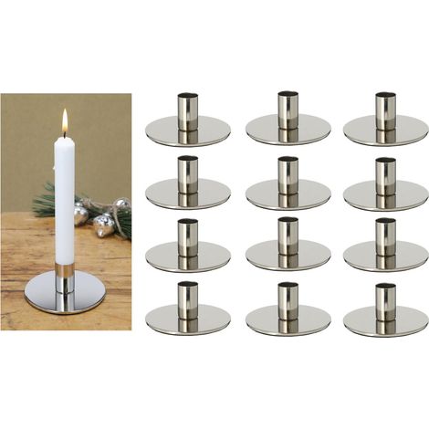 12x Novaliv Standkerzenhalter Stabkerzenhalter Silber (1/5)