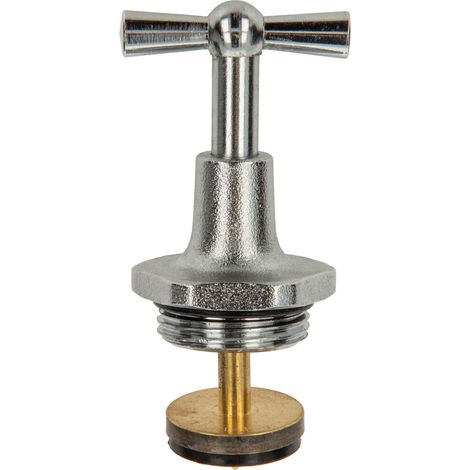 tecuro Ventiloberteil 3/4 Zoll, mit Knebel und Rückflussverhinderer, Messing matt verchromt (1/5)