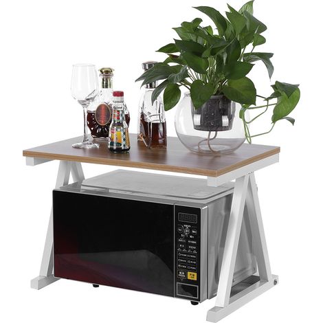 Étagère de rangement pour four à micro-ondes modèle A, organisateur à 2 niveaux, disponible en entrepôt à l'étranger (1/5)