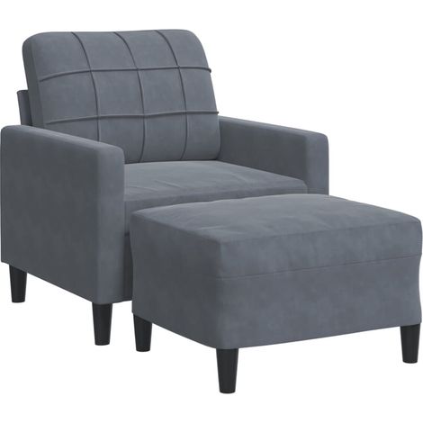 Maison Exclusive - Fauteuil avec repose-pied Gris foncé 60 cm Velours
