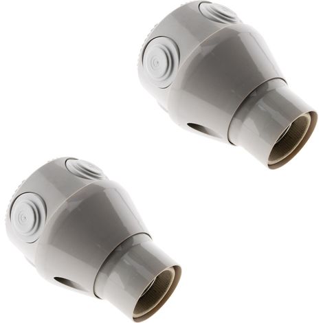 Zenitech – Lot de 2 douilles orientables E27 – Culot E27 – Tension 250V – Puissance 100W – Installation rapide pour luminaires directionnels