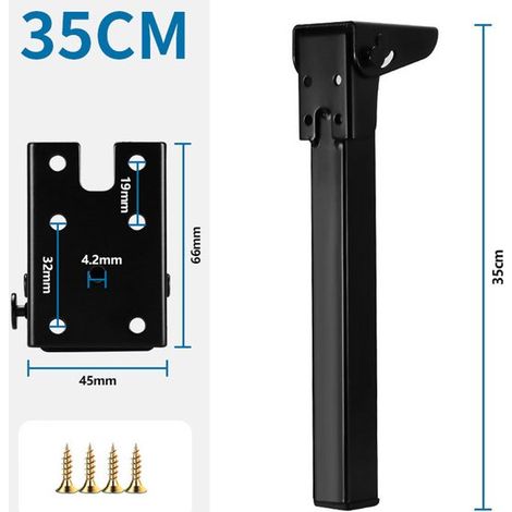 2 Stück Möbelfüße Tischbeine schwarzes Metall verstärkte Metall-Möbelfüße Sofabeine schwarz Tisch Bankgestell aus Eisen TV-Schrankbeine mit 35 cm (1/5)